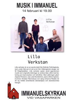 Musik i Immanuel 2016-02-14 med jazzkvintetten Lilla verkstan.