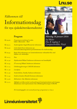 Informationsdag - Linnéuniversitetet
