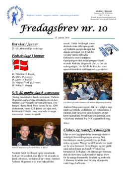 Fredagsbrev nr. 10 - Bjergby Friskole