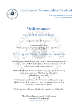 Medlemsmøde - Det Danske Gastronomiske Akademi
