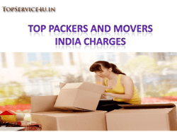 Top Packers and Movers Companies in India @ http://topservice4u.in/