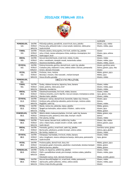 JEDILNIK FEBRUAR 2016
