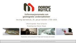 Boreprogram Her er presentasjonen som Nordic Mining holdt på