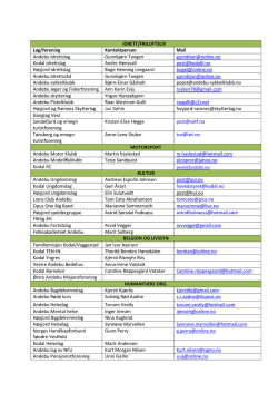 Liste over lag og foreninger i Andebu kommune pr. 26.1.16