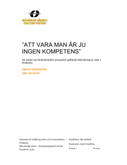 ATT VARA MAN ÄR JU INGEN KOMPETENS”