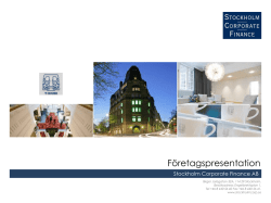 Ladda ner pdf - Stockholm Corporate Finance