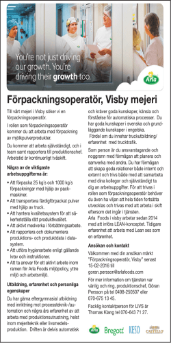 Förpackningsoperatör, Visby mejeri