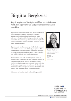 Birgitta Bergkvist - Svensk Fastighetsförmedling