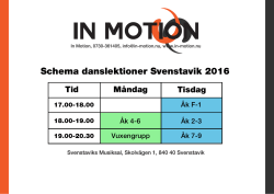 Schema danslektioner Svenstavik 2016 - In