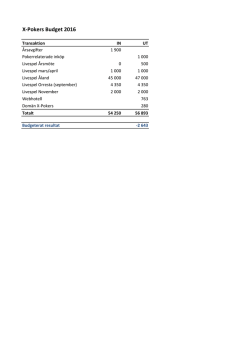 X-Pokers Budget 2016