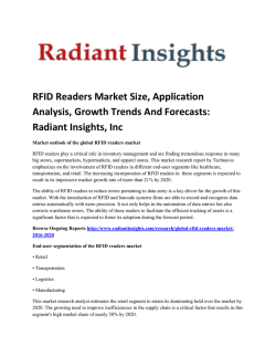 RFID Readers Market Growth & Trends Up To 2020: Radiant Insights, Inc