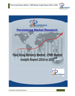 Pain Drug Delivery Market - PMR Market Insight Report 2016 to 2022