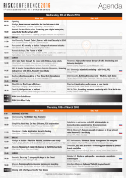 Agenda 2016 - RiSK Conference 2016