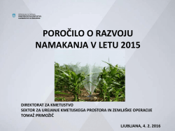 Poročilo o razvoju namaknja v letu 2015