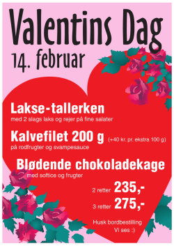 Valentins Dag - Restaurant Limfjorden