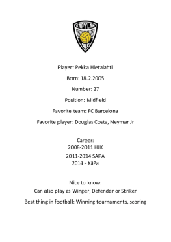 Player: Pekka Hietalahti Born: 18.2.2005 Number: 27 Position
