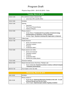 Program Draft - Physics Days 2016