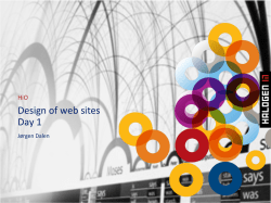 Design of web sites Day 1