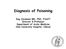 Diagnosis of Poisoning - Oslo universitetssykehus