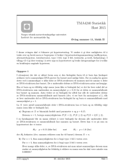 TMA4240 Statistikk Høst 2015 - Institutt for matematiske fag
