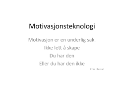 Motivasjonsteknologi - Britt Karen Hagen