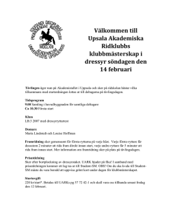 Ryttarmeddelande dressyr - Upsala Akademiska Ridklubb