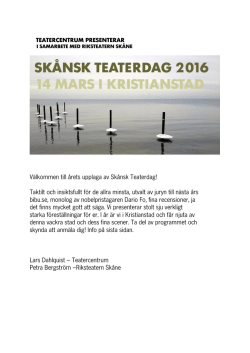 SkTD_16_program - Riksteatern Skåne