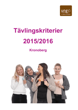 Tävlingskriterier Kronoberg 2015/2016