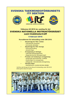 Inbjudan/info - Svenska Taekwondoförbundets ITF sektion