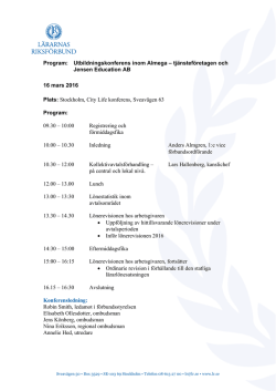 Program: Utbildningskonferens inom Almega – tjänsteföretagen och