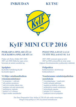 Välkommen till KyIF Mini CUP 2016!