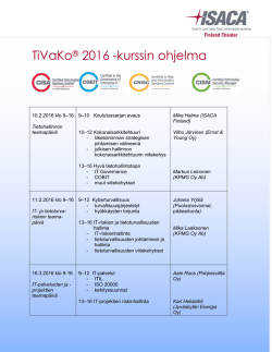 TiVaKo® 2016 -kurssin ohjelma