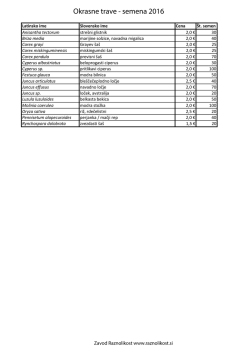 Okrasne trave - semena 2016