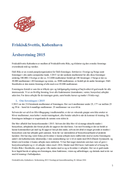 Årsberetning 2015 - Friskis og Svettis