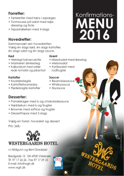 konfirmation 2016 - Westergaards Hotel
