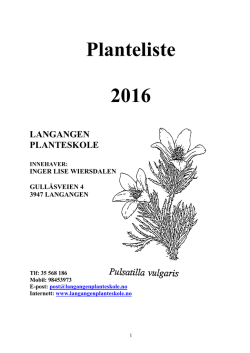 Planteliste - Langangen Planteskole