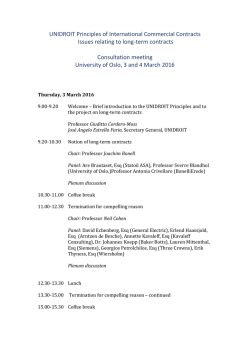 UNIDROIT Principles of International Commercial Contracts Issues