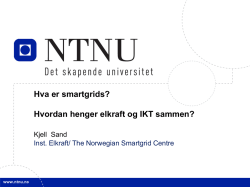 Kjell Sand, NTNU: Smartgrids intro