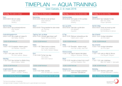timeplan — aqua training