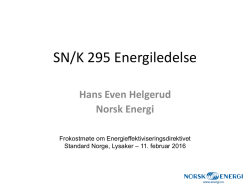 Presentasjon av SN/K 295 Energiledelse