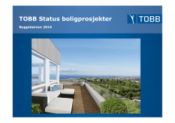 TOBB Status boligprosjekter