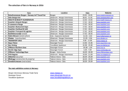 The selection of fairs in Norway in 2016