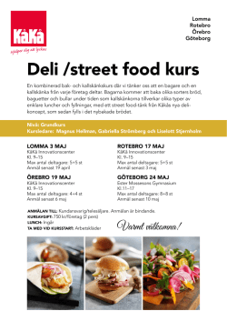 Deli /street food kurs