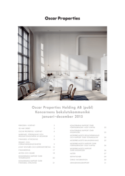 Oscar Properties Holding AB (publ) Koncernens
