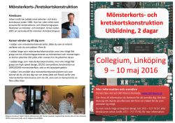 Collegium, Linköping 9 – 10 maj 2016 Collegium - CAD
