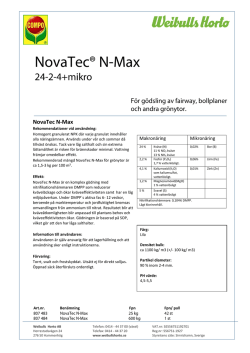 NovaTec N-Max - Weibulls Horto