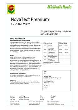 NovaTec Premium - Weibulls Horto