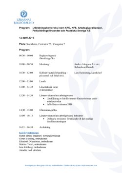 Program: Utbildningskonferens inom KFO, KFS