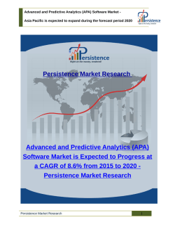 Global Advanced Predictive Analytics Software Market - Share, Size, Analysis and Trends to 2020