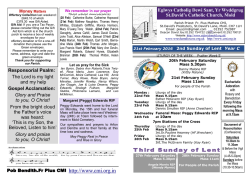 2nd Sunday of Lent 21st February 2016
